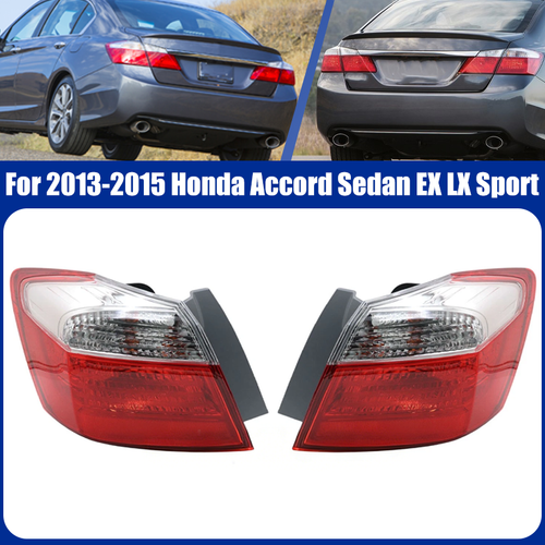 Outer Tail Lights for 2013-2015 Honda Accord Sedan EX LX Sport Halogen LH RH