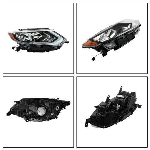 Headlight Replacement For Nissan Rogue 2017 2018 2019 Right Side Chrome Housing