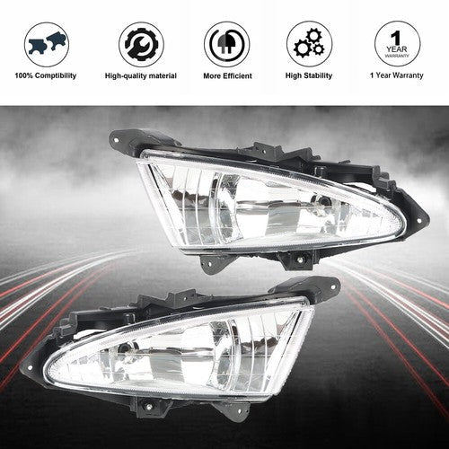 Switch Bulbs Bezel Wire Harness Black Fog Light Kit For 07-10 Hyundai Elantra