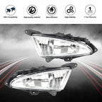 Switch Bulbs Bezel Wire Harness Black Fog Light Kit For 07-10 Hyundai Elantra