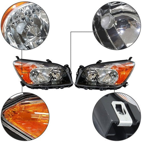 For Toyota Rav4 Sport 2009-2012 LH+RH Headlight Headlamps Clear Lens Halogen