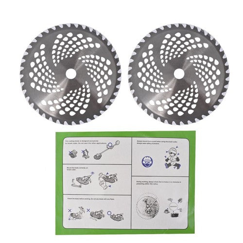 2 Pack For Cutter Trimmer Weed Eater 10" x 40t Carbide Tip Brush Blades