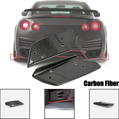 Pair Rear Bumper Lip Spoiler Splitter Diffuser CF for 08-16 Nissan GTR R35