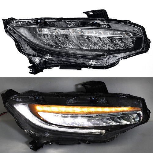 Headlight Headlamp Chrome Housing For Honda Civic 2016-2019 Passenger Right Side