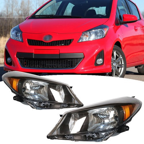 Halogen Headlights Pair for 2012-2014 for Toyota Yaris Hatchback LH RH