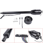 Manual Column Floor Shift Tilt Steering Column w/ Wheel Adapter No Key Black 32"