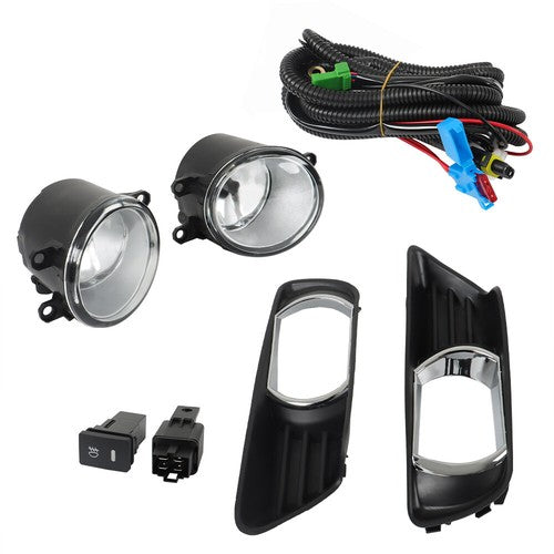 New Fit For Toyota Camry 2007-2009 Front Fog Lights Lamps+Bezel+Switch Kit Clear