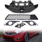 6pcs Front Bumper Upper Lower Grille Fog Lights for 2015-2016 for Nissan Note