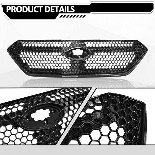 Front Bumper Gloss Black Grille Assembly Sti Style for Subaru WRX VB 2022-2026