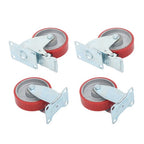 4 Inch - 4 Industrial Casters - two with brakes, two without