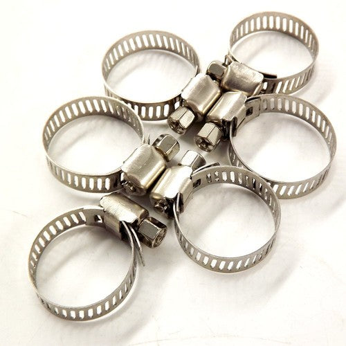 3/4"-1" 15pcs Adjustable Stainless Steel Drive Hose Clamps Fuel Line Worm Clip