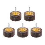Aluminum Oxide Shank Mounted Flap Wheels, 2" x 1" x 1/4", 120 Grit - 5 Pack