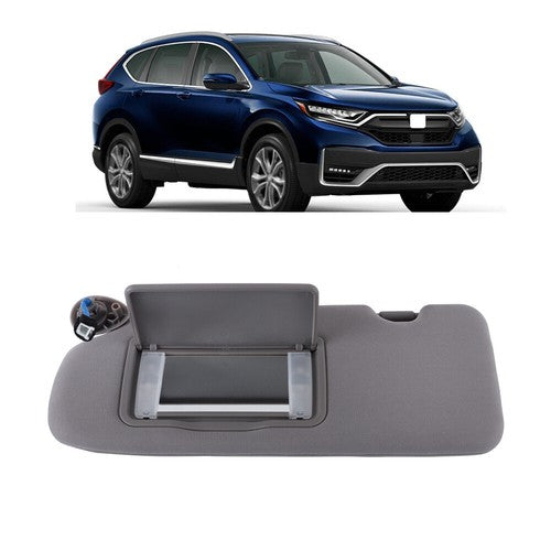 Gray Plastic Driver Side Sunvisor With Lights And Mirror For 17-22 Honda CR-V