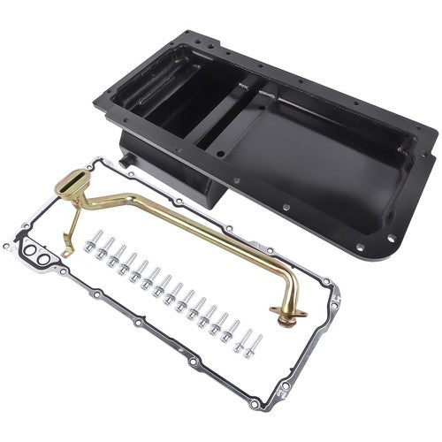 Rear Engine Oil Pan w/ Gasket For GM LS LS1 LS2 LS3 LS6 7 Quarts Black Aluminum