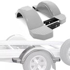 Set Of 2 Single Axle Trailer Fenders w Steps For 12 Inch Wheels Tires Skirt Boat