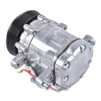 AC Compressor with 6-Groove Pulley for Sanden SD7 Style Serpentine Belt HC5005BK