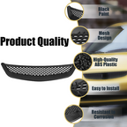 Front Bumper Upper Grill Mesh Hood Grille For 2001-2003 Honda Civic JDM Type R
