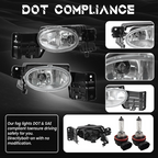 Front Bumper Fog Lights W/Bulb for Honda Accord Crosstour 3.5L 2010-2012