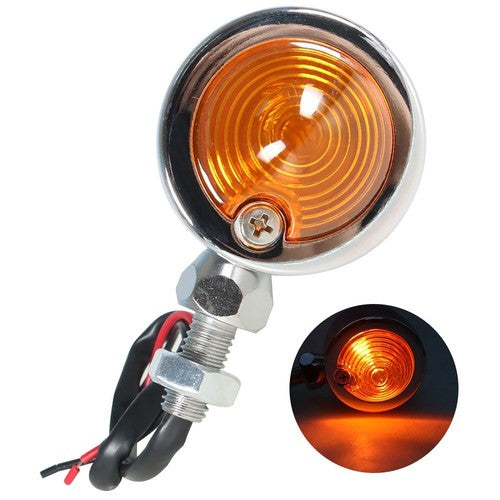 For Motorcycle Chrome Passing Driving Spot Fog Lamp Turn Signal Light