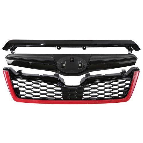 Front Grille Bumper Grill ABS Red Trim for Subaru Forester 2014-2018 STI Style