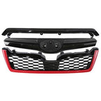 Front Grille Bumper Grill ABS Red Trim for Subaru Forester 2014-2018 STI Style