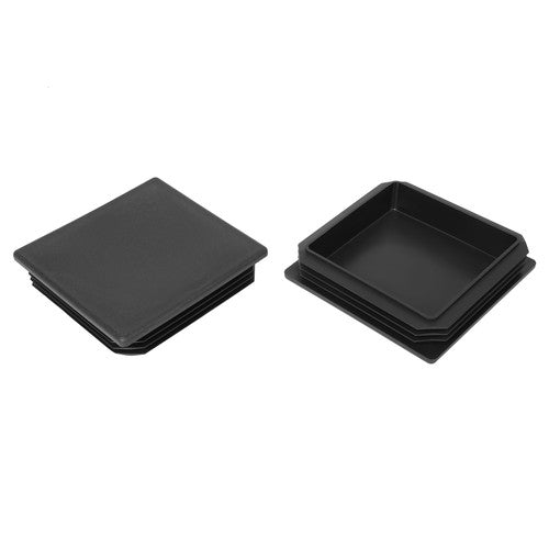 Pair 4 Inch Black Square Rubber Bumper Plug End Cap Cover for RV Camper Trailer