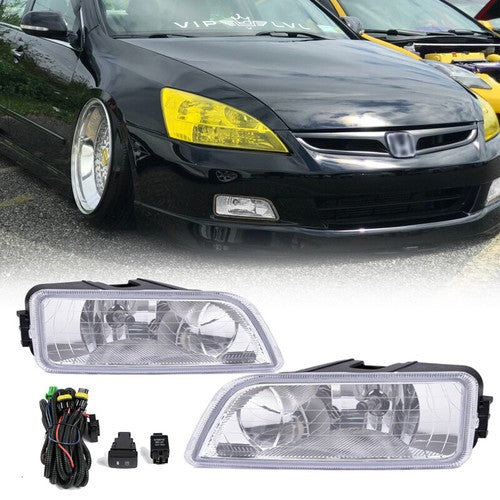 Front Bumper Driving Fog Light Lamp w/Wiring for Honda Accord 2003-2007 4DR