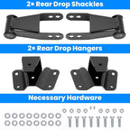 4 Inch Drop Kit Leveling Lowering Shackles Hangers for 1973-1996 Ford F150 F100