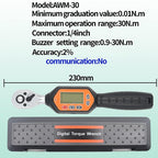 New AWM-30 N 1/4 inches Mini Digital Reversible Torque Wrench 0.66-22.12 ft-lbs