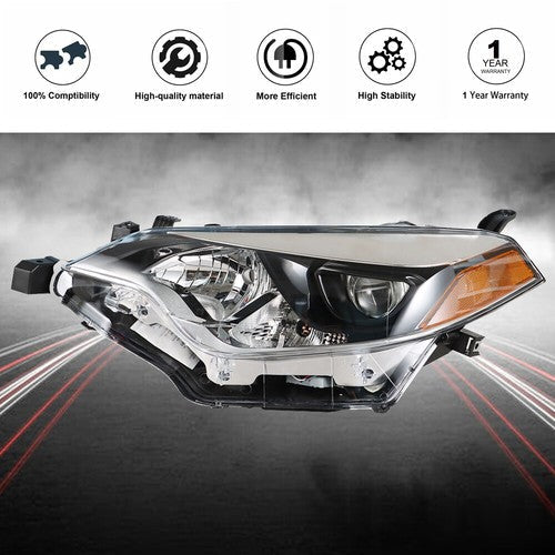Headlight For Toyota Corolla 2014-2016 Headlamps Driver/Left Side Clear Housing