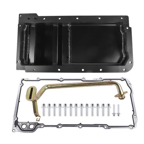 Rear Engine Oil Pan w/ Gasket For GM LS LS1 LS2 LS3 LS6 7 Quarts Black Aluminum