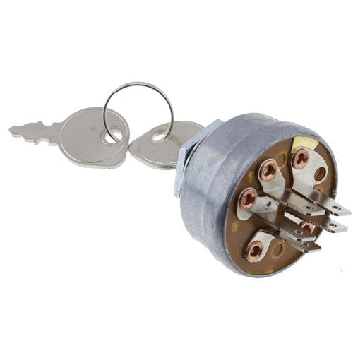 Lawn Tractor Universal Ignition Key Switch 5 Spade 3 Position 5/8" Mounting Hole