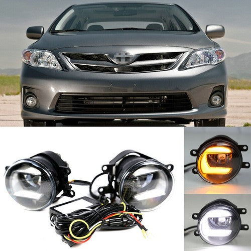 Bumper LED Fog Lights Lamps Turn Signal Pair for 2011-2013 for Toyota Corolla