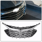 For 2019-2023 Chevrolet Malibu Front Bumper Upper Lower Grille Black Chrome 3PCS
