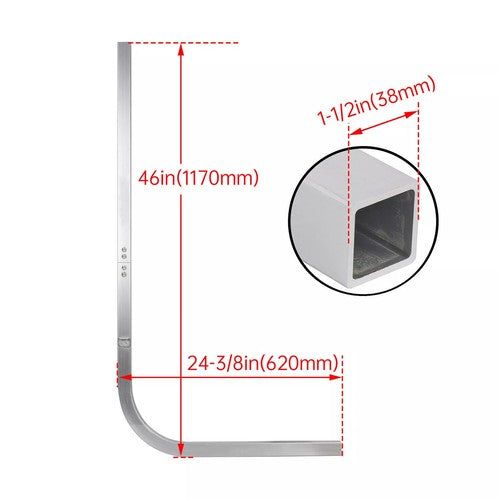 Boat Trailer Guide Poles Aluminum Square Upright  1 1/2" Square 46" Tall Pair