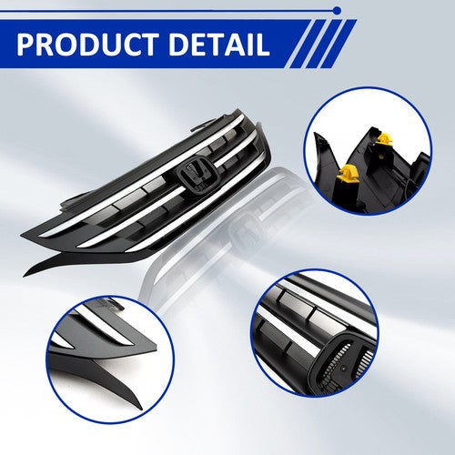 ZZ2V00502 Front Bumper Upper Grille Grill w/Chrome Trim for Honda CRV 2012-2014