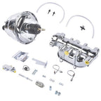 7Inch Chrome Power Brake Booster Master Cylinder Disc Drum Kit for Bel Air 55-57