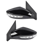 2Pcs Black Power Mirrors with Turn Signal Heated for Hyundai Sonata 2011-2014