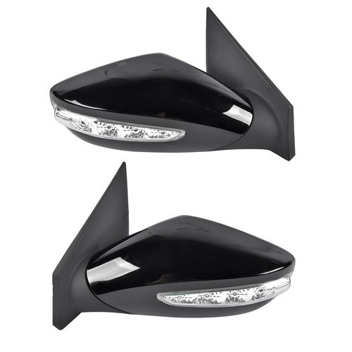 2Pcs Black Power Mirrors with Turn Signal Heated for Hyundai Sonata 2011-2014