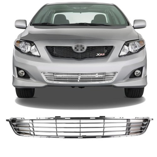 Front Bumper Lower Chrome Grille Grill for 2009-2010 Toyota Corolla LE CE