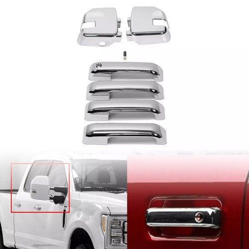Full Chrome Mirror Handle Cover for Ford F250 F350 450 550 Super Duty 2017-2022