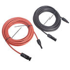Solar Panel Extension Cable Wire Connector 1 Pair 30ft Black + Red 12AWG New