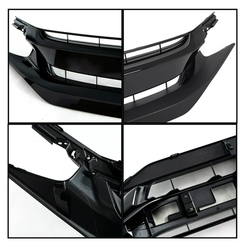 Front Bumper Glossy Black Grille Grill for 2019-21 Honda Civic Sedan Matte Mesh