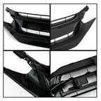 Front Bumper Glossy Black Grille Grill for 2019-21 Honda Civic Sedan Matte Mesh