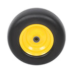 2Pcs 13x5.00-6 Flat Free Lawn Mower Tire And Wheel Solid Smooth Tread Yellow Rim