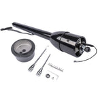 Manual Column Floor Shift Tilt Steering Column w/ Wheel Adapter No Key Black 32"