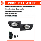 Fits 2001-2003 Honda Civic Sedan Front Mesh Grille & Clear Lens Fog Lights Lamps