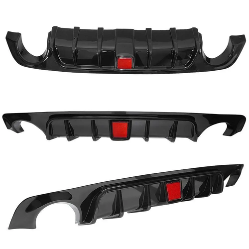 Rear Bumper Diffuser Lip W/ Brake LED Glossy Black for Infiniti Q50 2018-2023