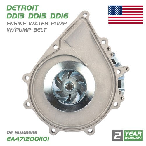 For Detroit DD13 15 16 Variable Speed Water Pump W/Belt EA4722001601 A4712001101