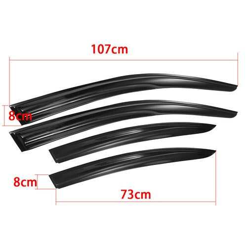 Window Visors Sun Rain Guard Deflector For Mitsubishi Lancer Acrylic 4Door 08-17